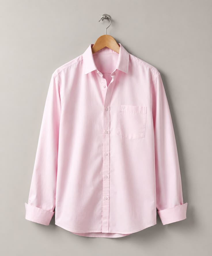 Men's Pastel Baby Pink Casual Cotton Shirt