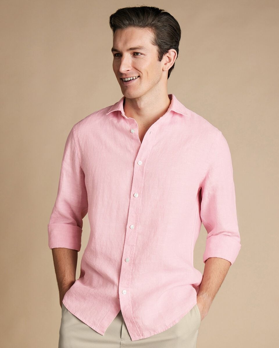 Men's Pastel Baby Pink Casual Cotton Shirt