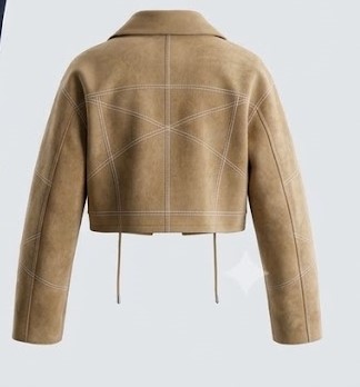 Women Tan Suede Utility Cropped Jacket