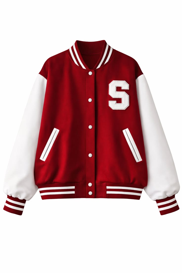 Women Varsity S Printed Jacket